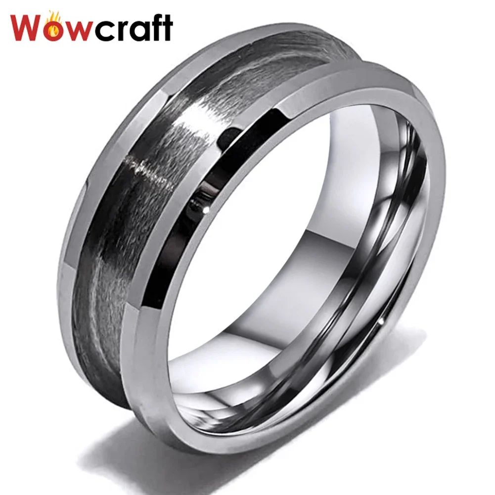 Wholesale Tungsten Blank Rings For Inlay Channel Polished Shiny Beveled Edges Tungsten Ring Core