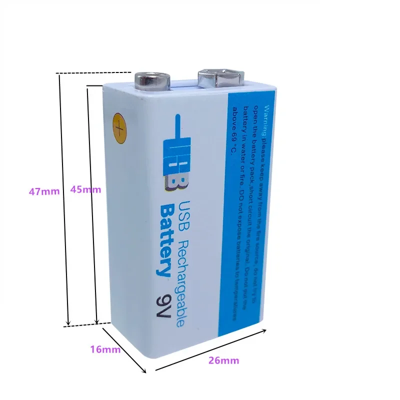 2023 جديد 9 فولت بطارية 9800 مللي أمبير USB بطارية ليثيوم أيون قابلة للشحن مناسبة لعبة الكاميرا المتعدد التحكم عن بعد KTV ميكروفون