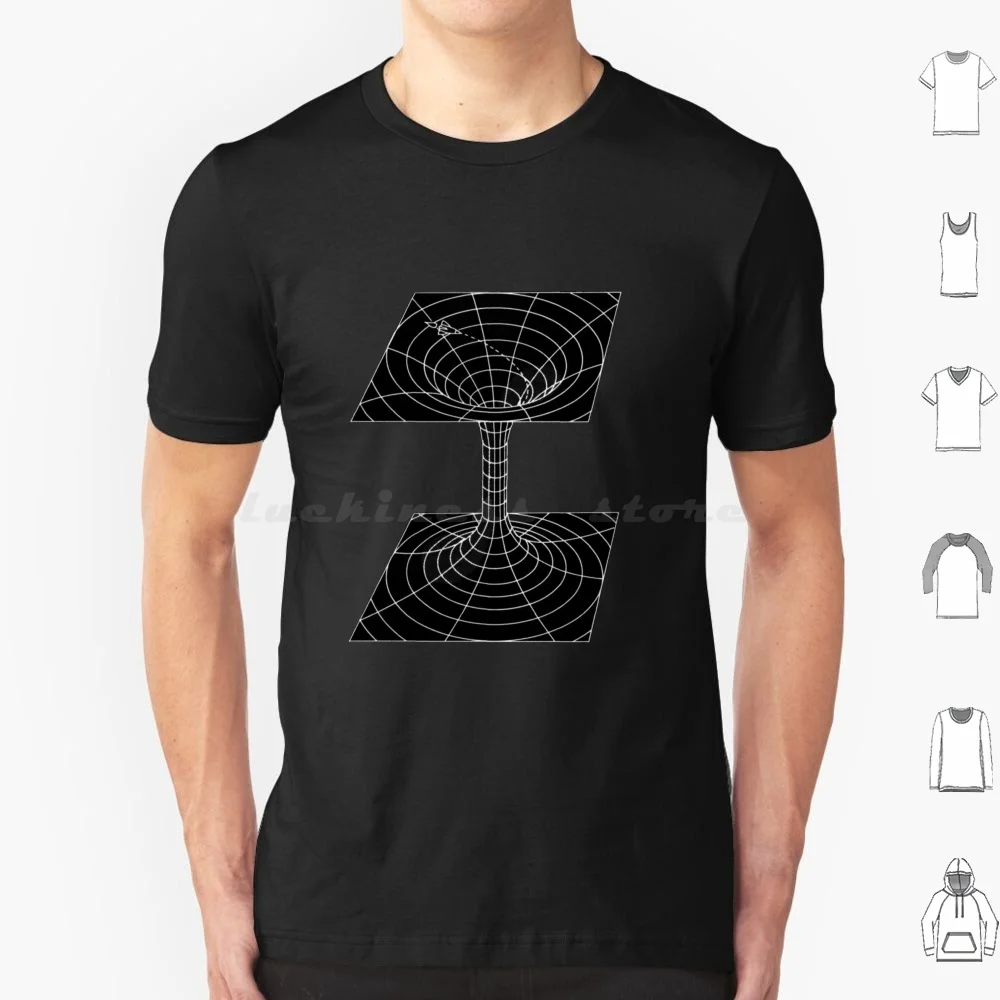 Wormhole T Shirt Cotton Men Women Diy Print Flatland Physics Hyperspace 2D 3D 4D String Theory Standard Theorem Bohr Atom