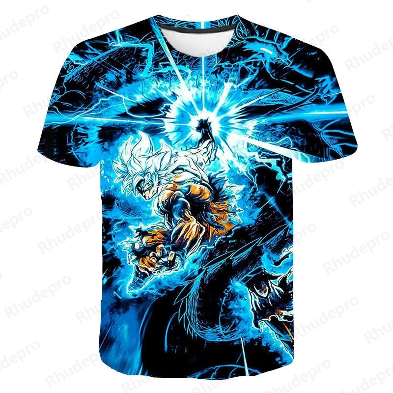 Men's Seven Dragon Ball 3D Camisetas de manga curta, Periféricas para casais, Série Anime de Goku, Oversized, 2024