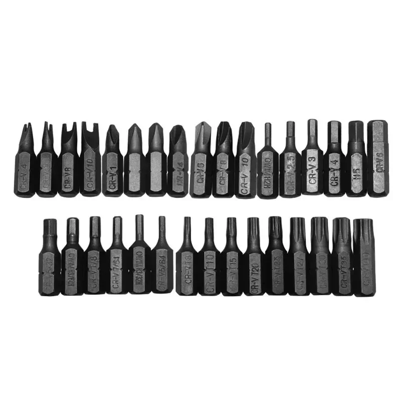 33Pcs/Set Bit Set Smooth High Hardness Solid Electric Screwdriver Bit Set Rechargeable Drill Bits Special Shaped Screwdriver