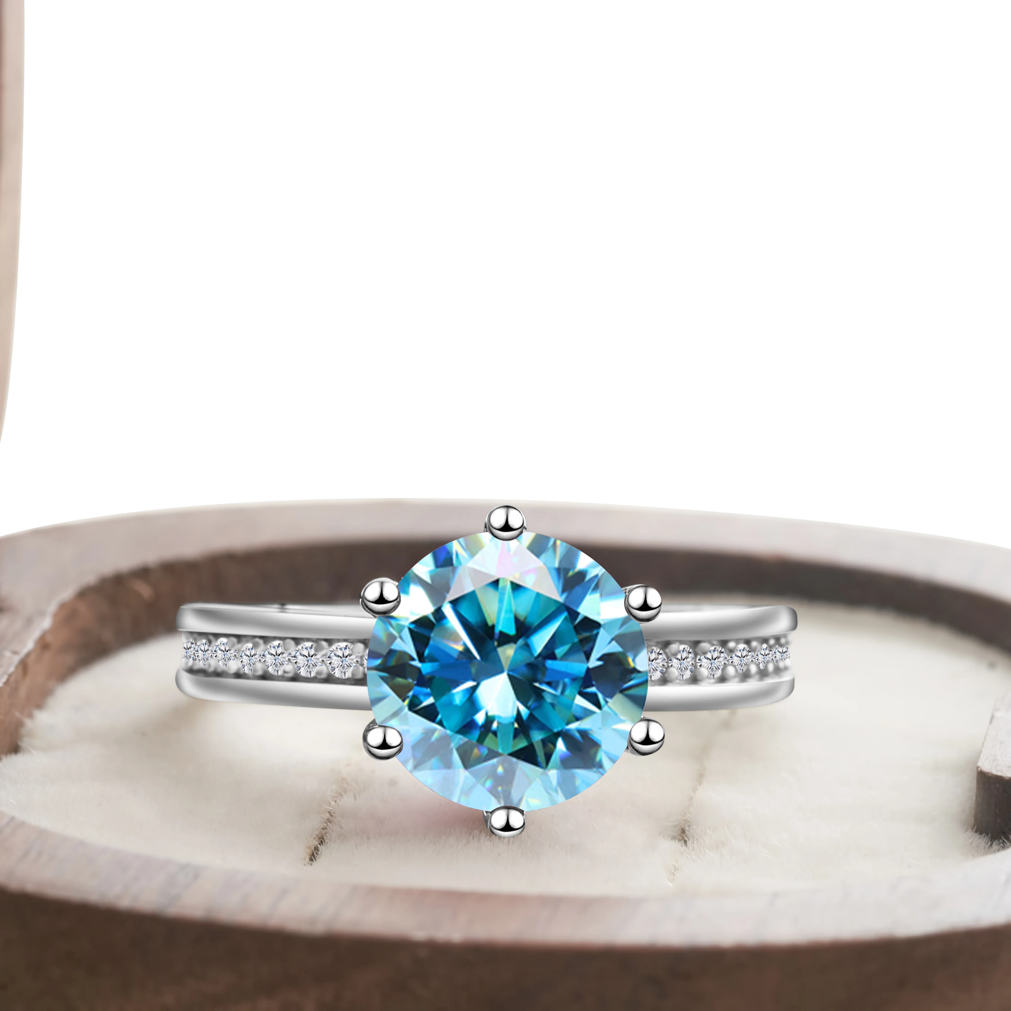 Premium Laborgezüchteter 3ct 9mm Moissanit Silberring Eleganter Hochwertiger Simulierter Diamant Damen Dating Party Schmuck Geschenk – Detail 5