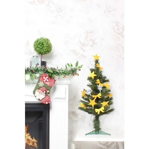 Use At Market 60 cm Economical Christmas Pine Tree Set 2