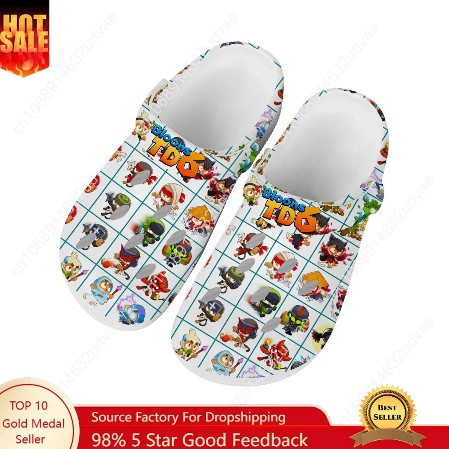 

Bloons TD6 Water Shoes Mens Womens Comfortable Fashion Home Garden Clogs Customizd Sandals Beach Breathable Hole Slippers