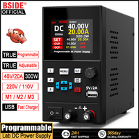 BSIDE DC Laboratory Regulated Power Supply Programmable 30V/10A 40V/20A Adjustable Bench Switch Preset Current Stabilizer ON/OFF
