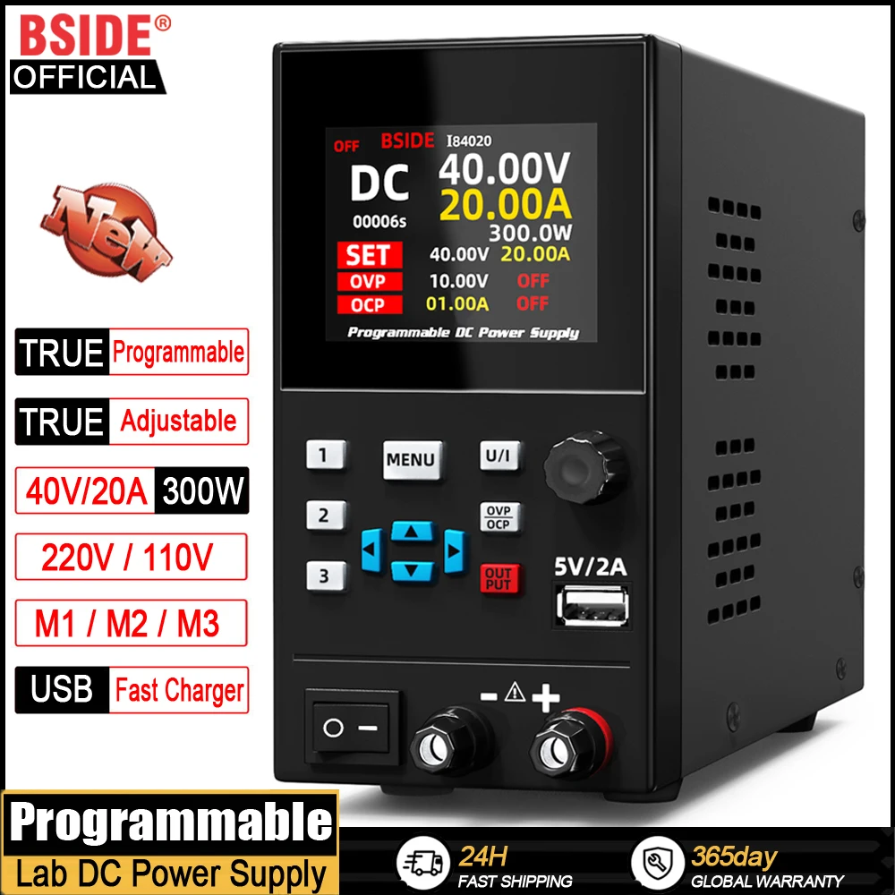 Bside dc Laboratório Regulado Fonte de Alimentação Programável Bancada Ajustável Preconjunto Estabilizador de Corrente on Off 30v 10a 40v 20a