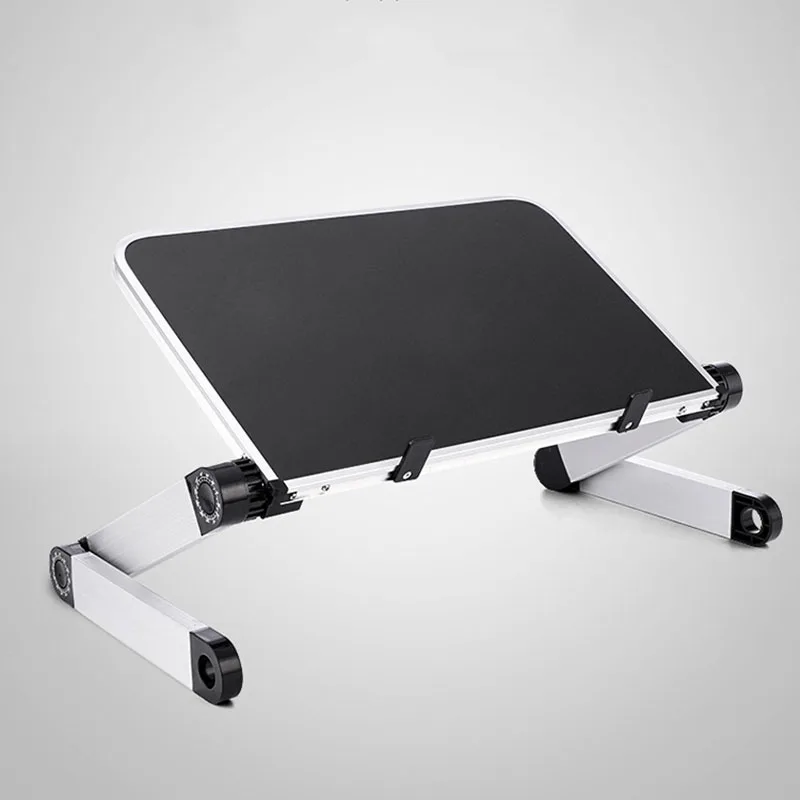 Adjustable Folding Laptop Desk Stand Aluminum Alloy Ergonomic Lapdesk Notebook Table Stand For TV Bed Sofa PC With Mouse Pad