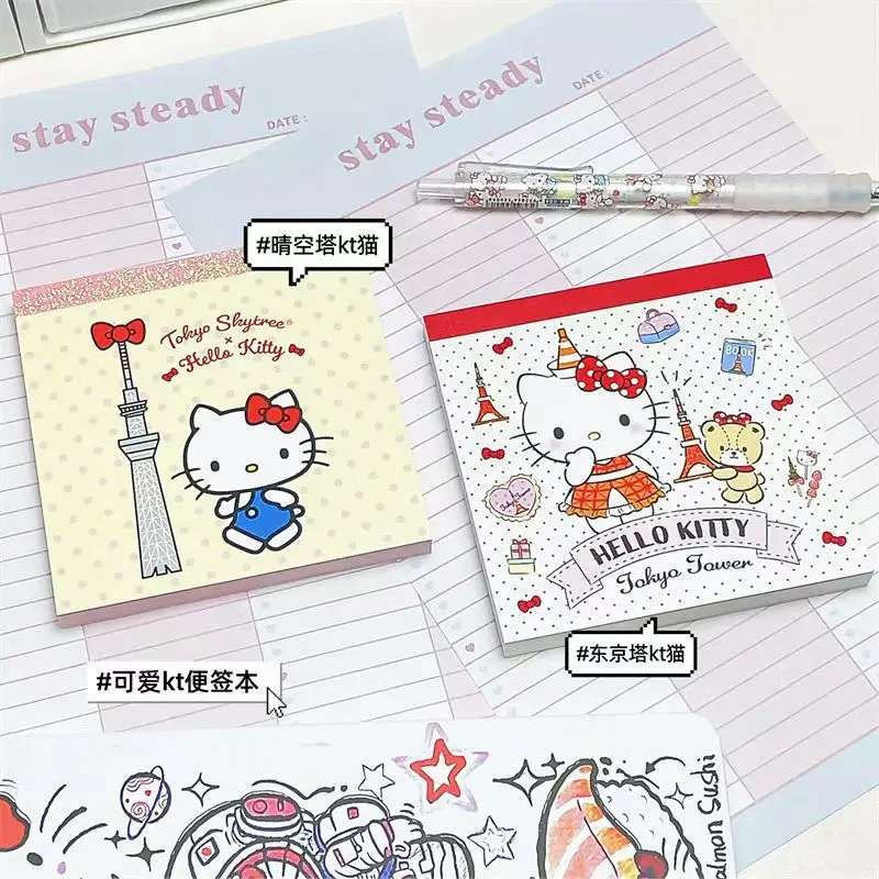 Cute Sanrio Hello Kitty Series Memo Book Student Cartoon Origami Material Girl Creative 100 Pages Notebook School Stationery