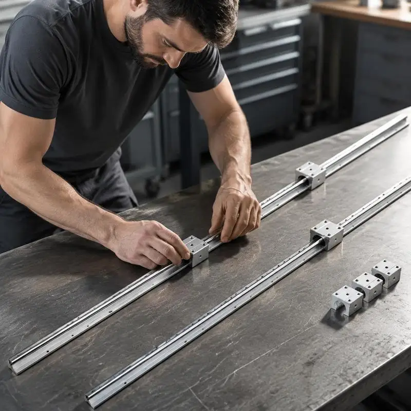 Guide linéaire, rail linéaire, 2 pièces. Rail de guidage en acier au carbone et aluminium SBR16-1500mm avec 4 pièces. Glissières SBR16UU, paliers linéaires, blocs de paliers, pièces CNC pour imprimantes 3D, machines de fraisage/tour.