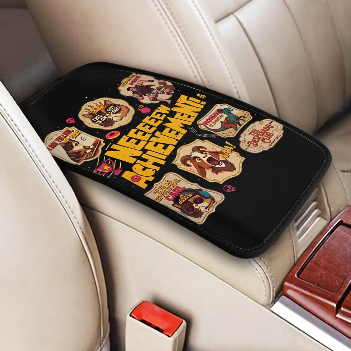 Housse de protection en cuir pour console centrale, nouveau modèle, coussin de repose-bras de voiture, tapis de protection pour boîte de rangement Carl Dungeon Crawler
