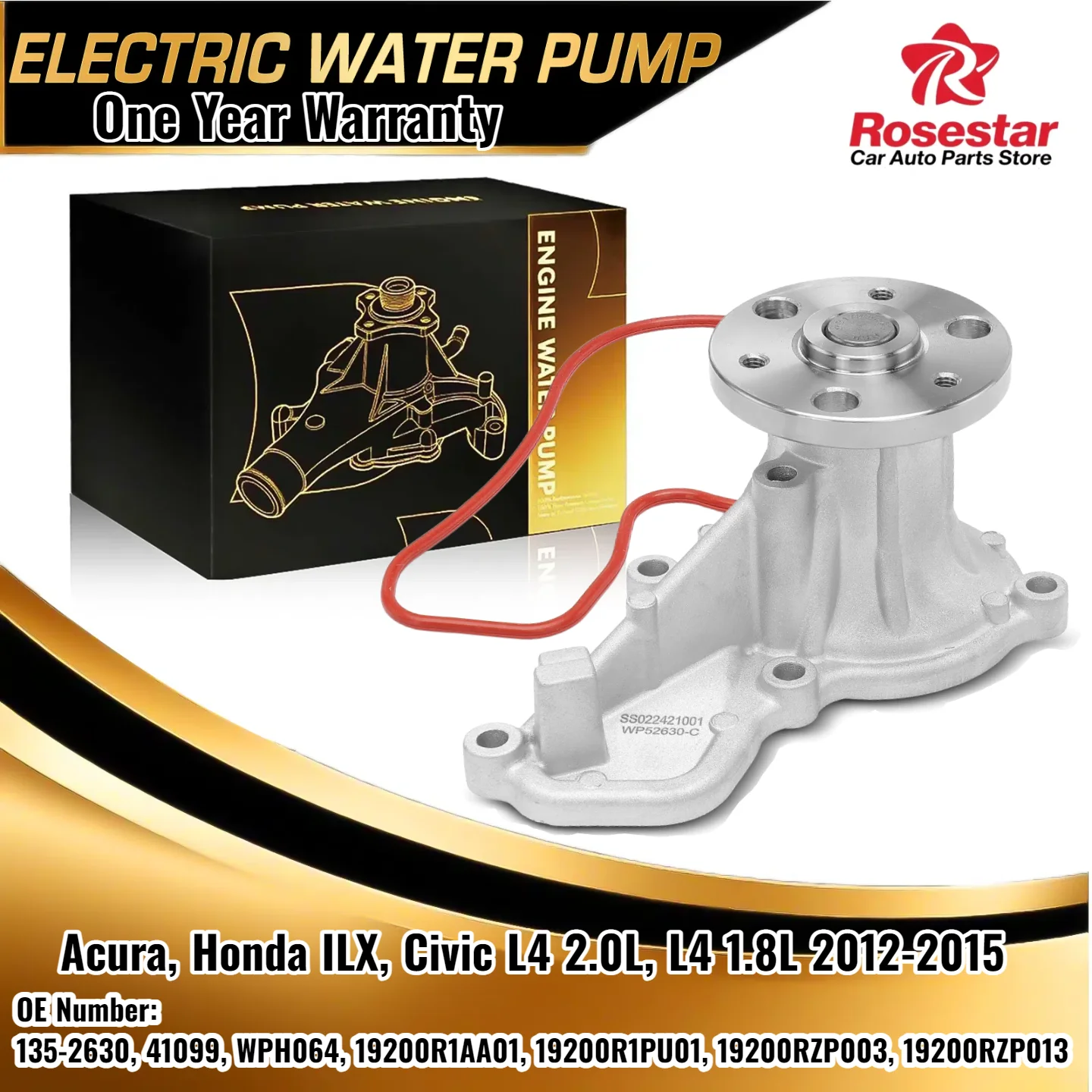 

Engine Water Pump 19200RZP013 19200R1PU01 19200RZP003 19200R1AA01 for Honda Civic 2012-2015 L4 1.8L Acura ILX 2013-2015 L4 2.0L