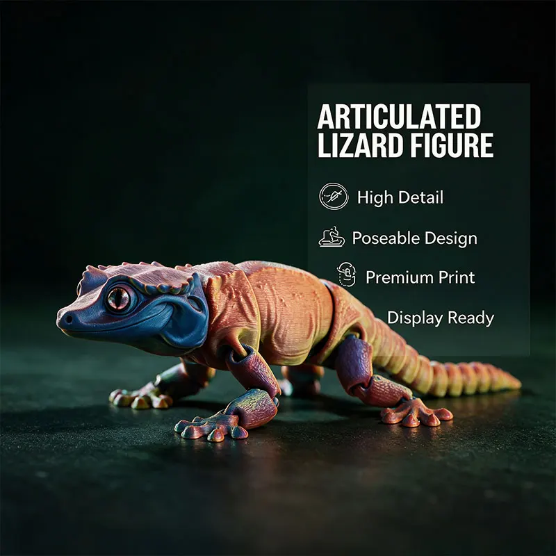 3D Printed Lizard Articulated Desktop Ornament