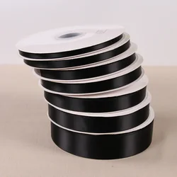 Black Color 91meters/roll Silk Satin Ribbon for Wedding Party Decoration Christmas Apparel Sewing Fabric & DIY Gift Wrapping