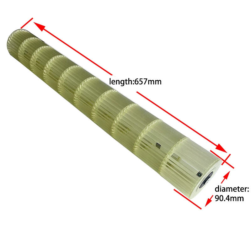 90.4mm*657mm Air conditioning internal unit through flow fan impeller, guide vane, drum fan blade