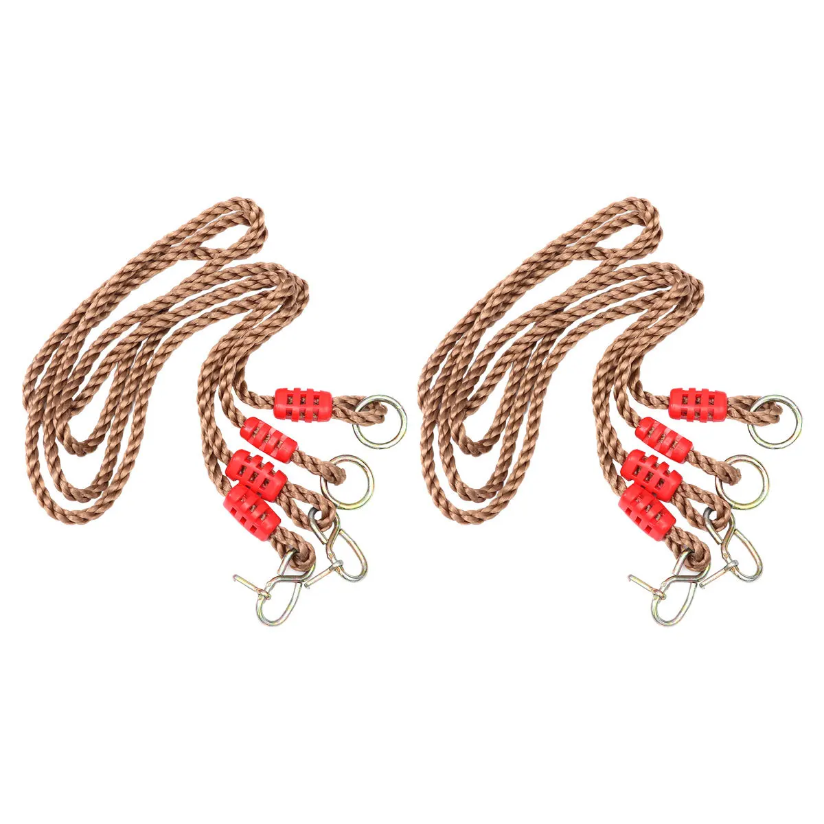 زوج من 1.8 متر حبل أرجوحة بني من البولي ايثيلين قابل للتعديل تحمل 300 كجم لشجرة شعاع سوينغ ملحقات ملعب للبالغين والأطفال