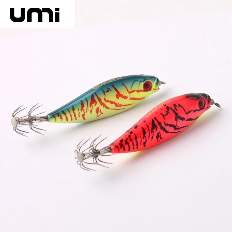 Umi новые 1 шт. деревянные шеримпы, рыболовные приманки 4/5,5 г, длина 50/55 мм, УФ-покрытие для кальмаров, осьминога, культовая рыба, приманки для искусственных креветок