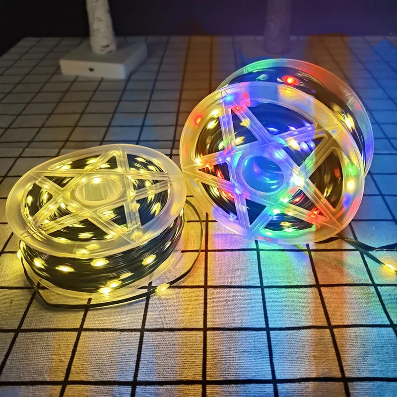 جديد الطاقة الشمسية LED الجلود الحبل مصباح 24 فولت الجهد المنخفض في الهواء الطلق شريط إضاءة مقاوم للماء جو سلسلة أضواء الزخرفية #2