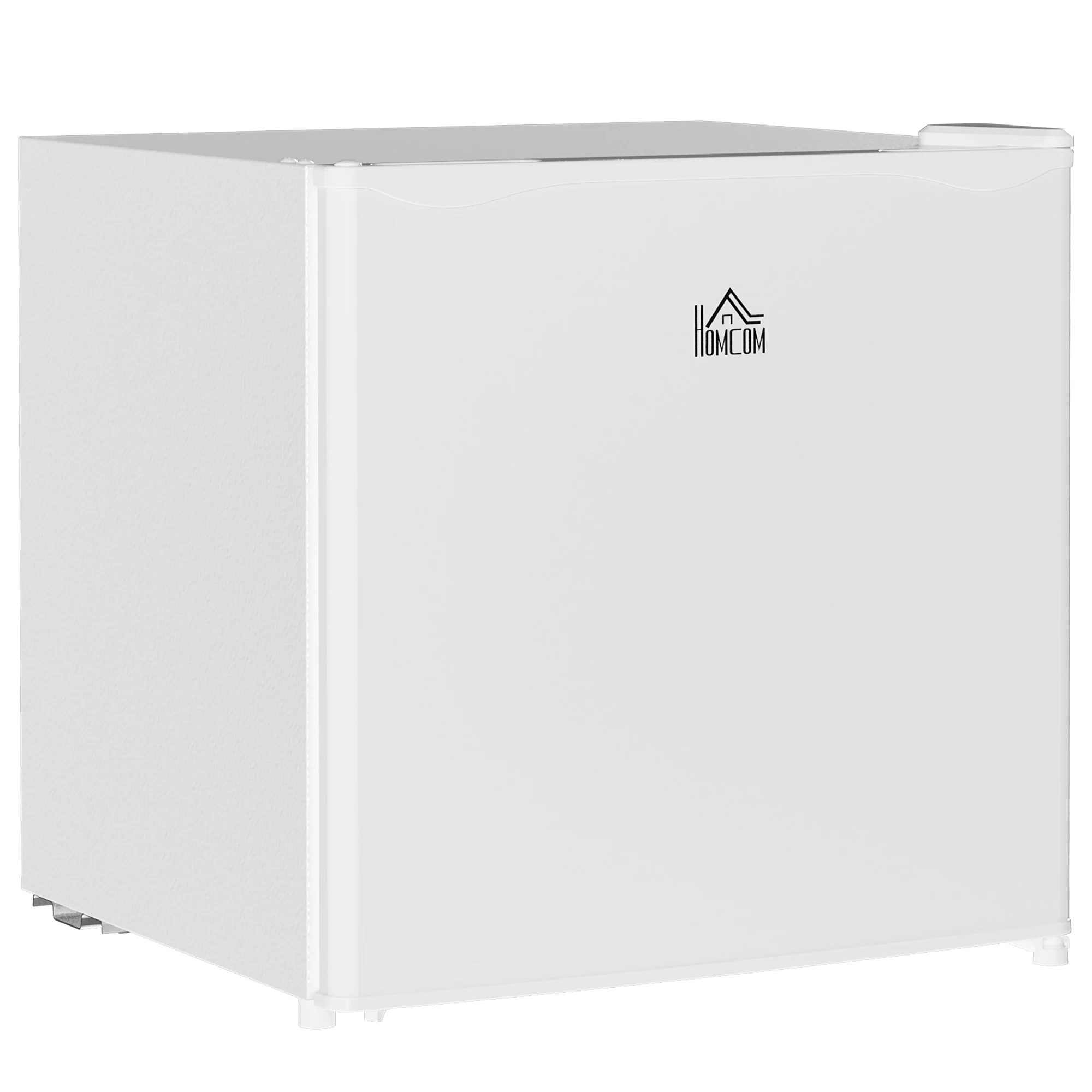 HOMCOM Mini silent fridge 46 L F class small refrigerator with adjustable temperature and Reversible door for living room office room 48x44x49 cm White