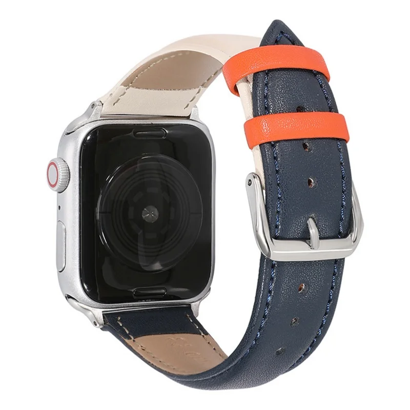 

Cowhide Soft Leather Strap for Apple Watch Ultra 2 Band S10 46mm 42mm 45mm 40mm 41mm 44mm Band for iWatch Series 9 8 7 6 SE 5 4