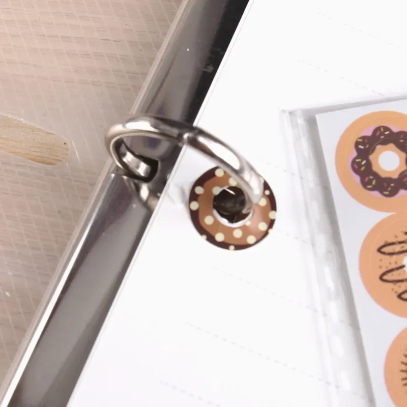 Kawaii Donuts Stickers Hole Punch Protector Labels Self Adhesive Loose Leaf Notebook Binding Paper Hole Reinforcement