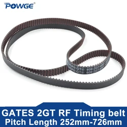 GATES POWER GRIP GT 2GT RF Timing Belt Lp=274 286 302 346 406 436 444 494 506 578 586 600 606 614 634 666 726 Width 6mm Rubber