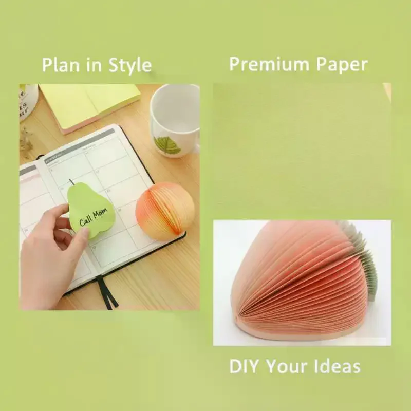 3D Fruit Shaped Memo Notepads with Bright Colors, Perfect for Office Organization, School Note Taking, and Kids Birthday Gifts