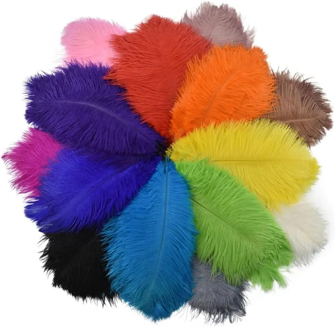 10Pcs Natural Ostrich Feather 15-35cm For DIY Craft Wedding Party Decor Floral Arrangement Home Ornament Feather Accessories