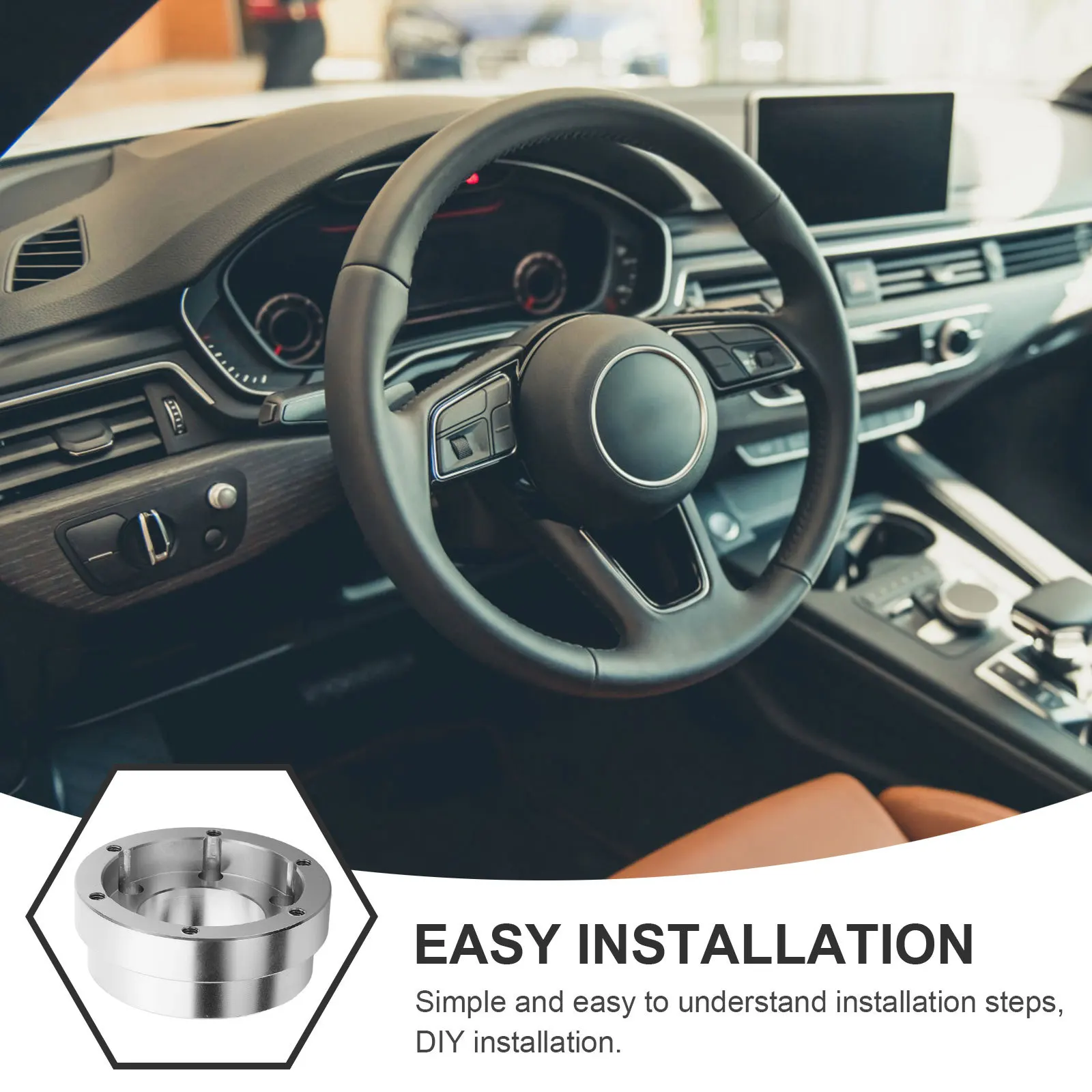 عجلة القيادة قاعدة لوحة سباق محول استبدال المعادن السيارات عجلة توجيه سيارة محول فاصل تعزيز القيادة #6