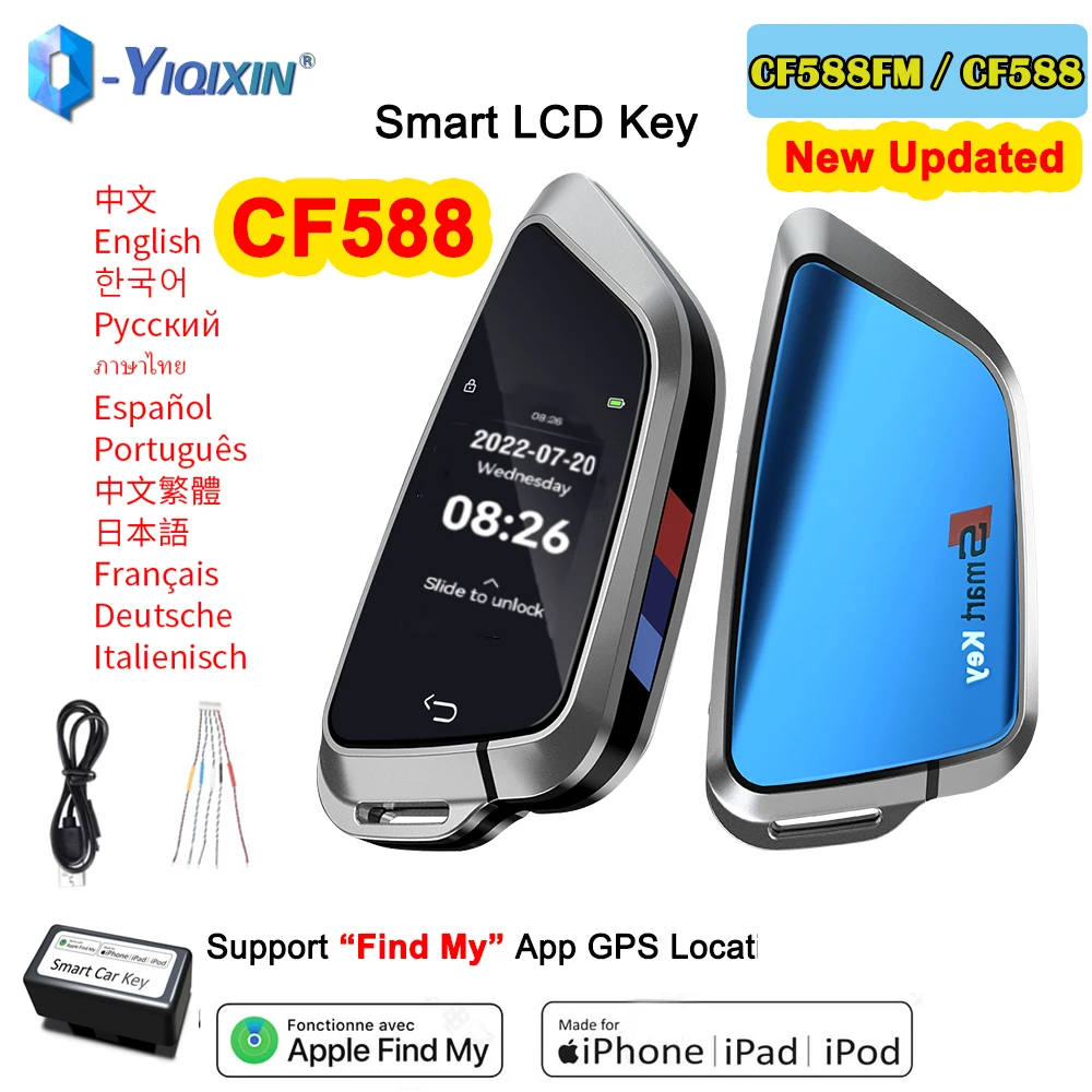 

CF588 Universal Smart Remote Key Find My LCD Screen For BMW Benz Audi Toyota Honda Cadillac Ford Hyundai VW Comfortable Entry