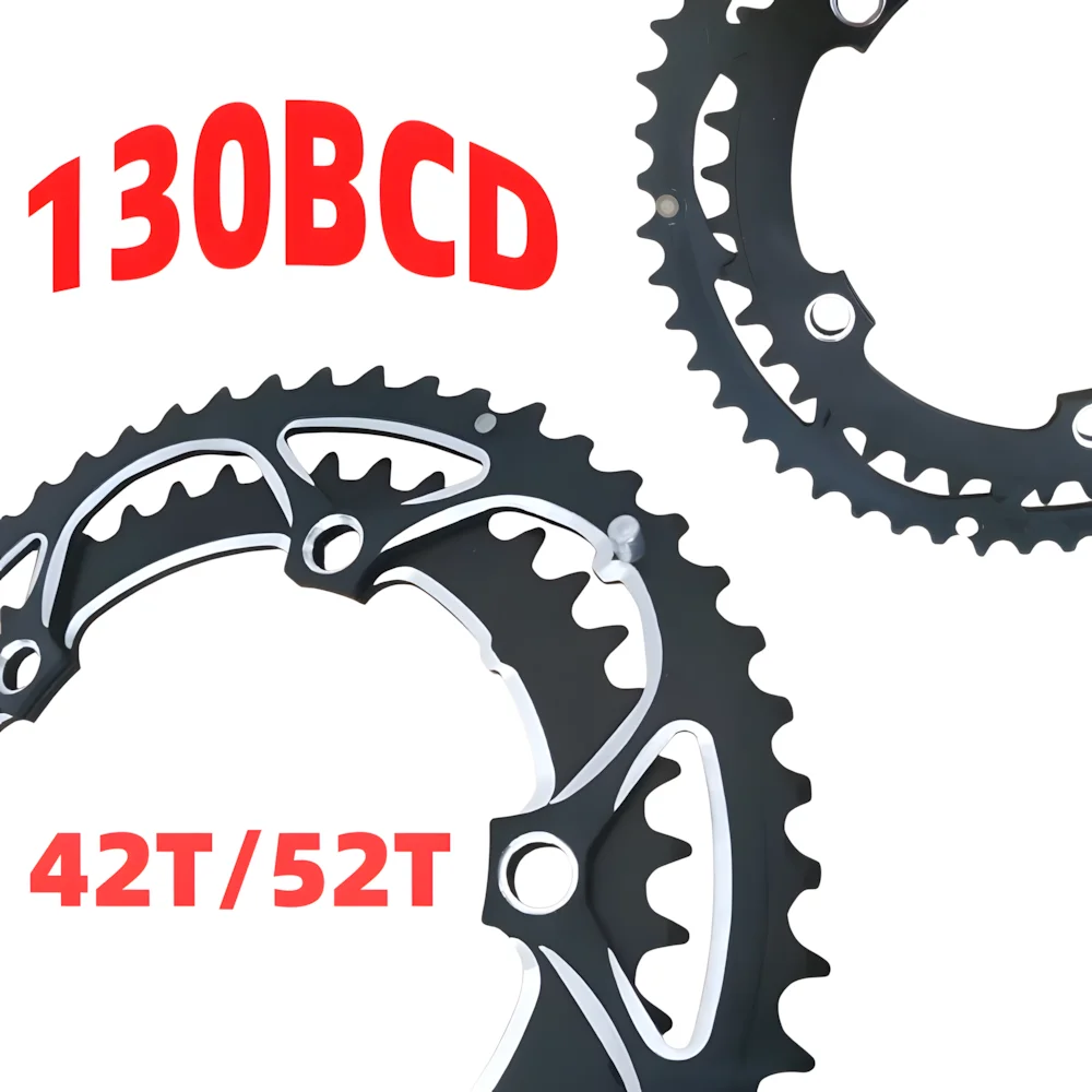 

Road Bicycle Sprocket Folding Bike 130 BCD 52T 42T Chainring Chain Wheel Double Crown Chainwheel Alloy Crankset 7/8/9/10 Speed