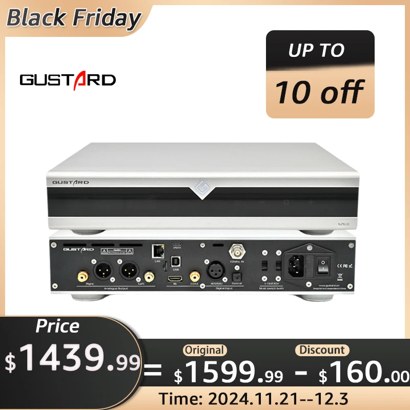 Gustard DAC-X26III HIFI Network Streaming Decoder Desktop Audio Decoder X26 III USB DAC support Roon, airplay, upnp,NAA, Spotify