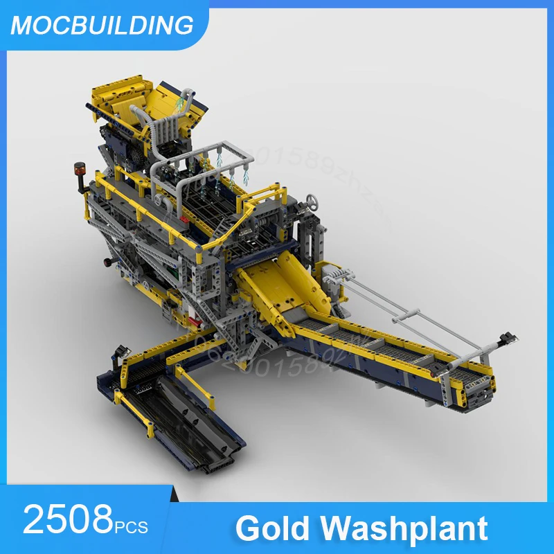 

Строительные блоки MOC, Золотая мочалка, Двойная модель, колода Goldwaschanlage, самодельные сборные блоки, коллекционные игрушки, подарки, 2508 шт.