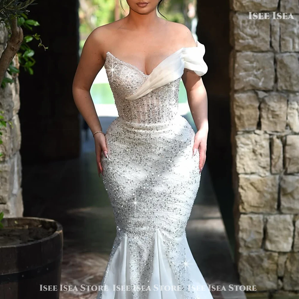 머메이드 웨딩 드레스 레이스 정장 섹시 백 V넥 신부 드레스 2025 맞춤 제작