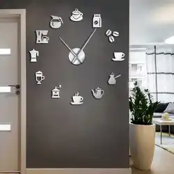 Large DIY 3D New Modern Design Wall Clock Acrylic Living Room Clocks For Kitchen Dinner Room Decor Mirror Silent Horologe