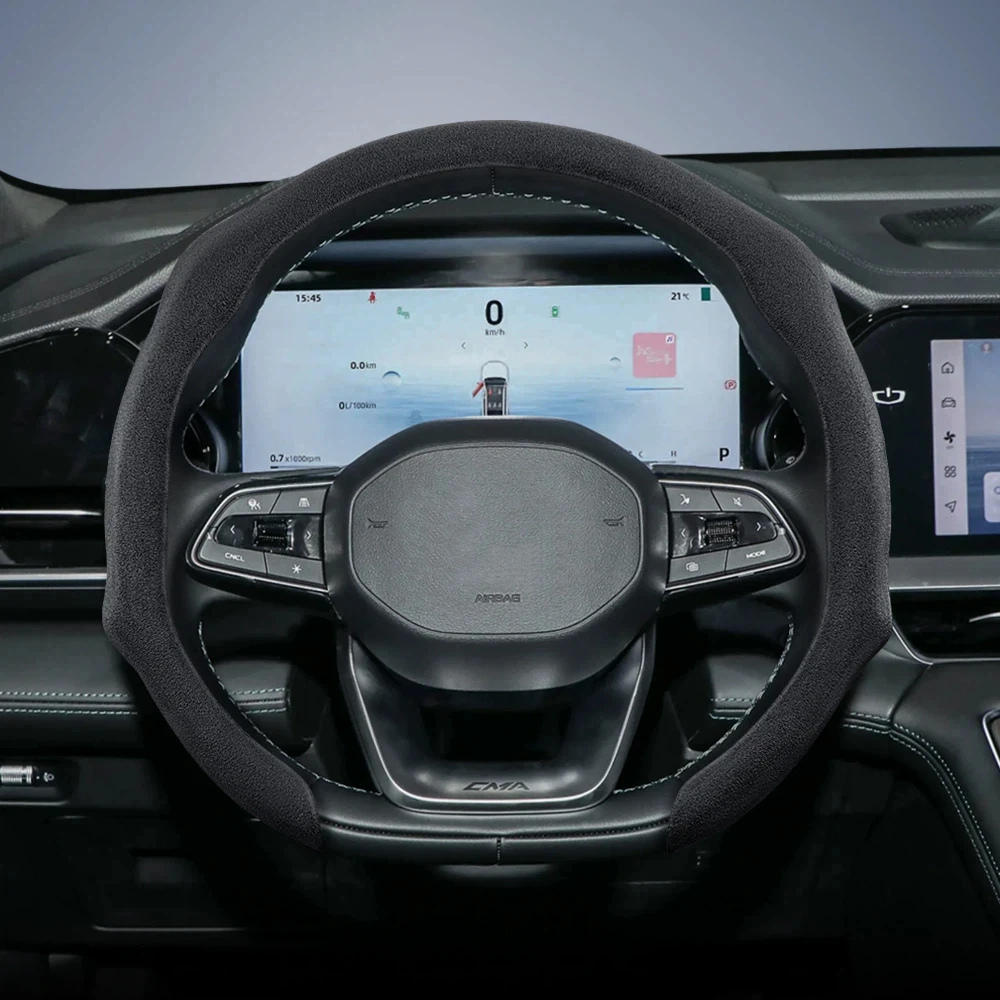 Руль Geely из замши, круглой и D-образной формы, для моделей Coolray, Atlas, Binyue Pro, Emgrand 7, Fx11, Azkarra, Geometry C