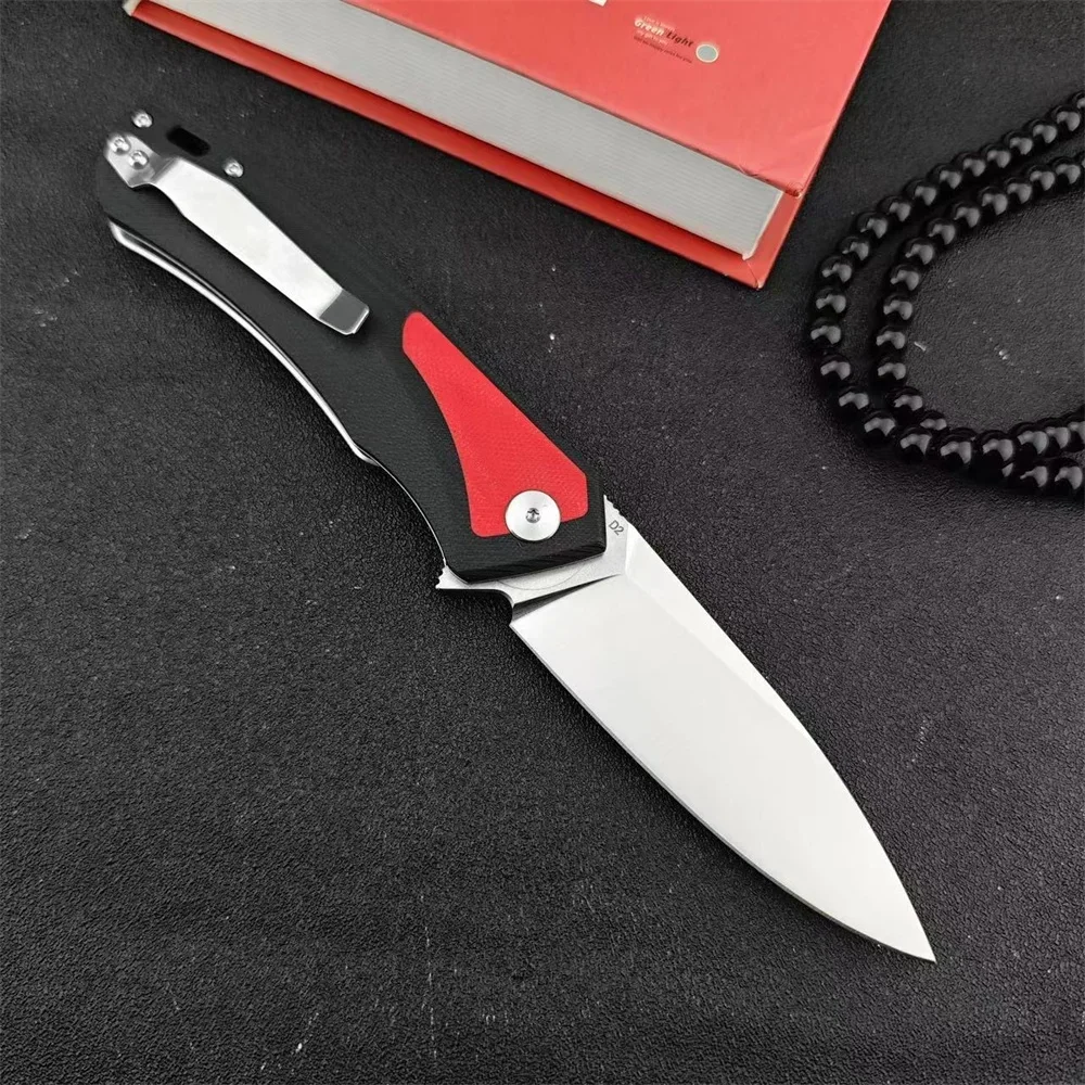 New Outdoor Camping Hunting Tactical Folding Pocket Knife D2 Blade G10 Handle Lightweight EDC Men\'s Hiking Multi-function Tool