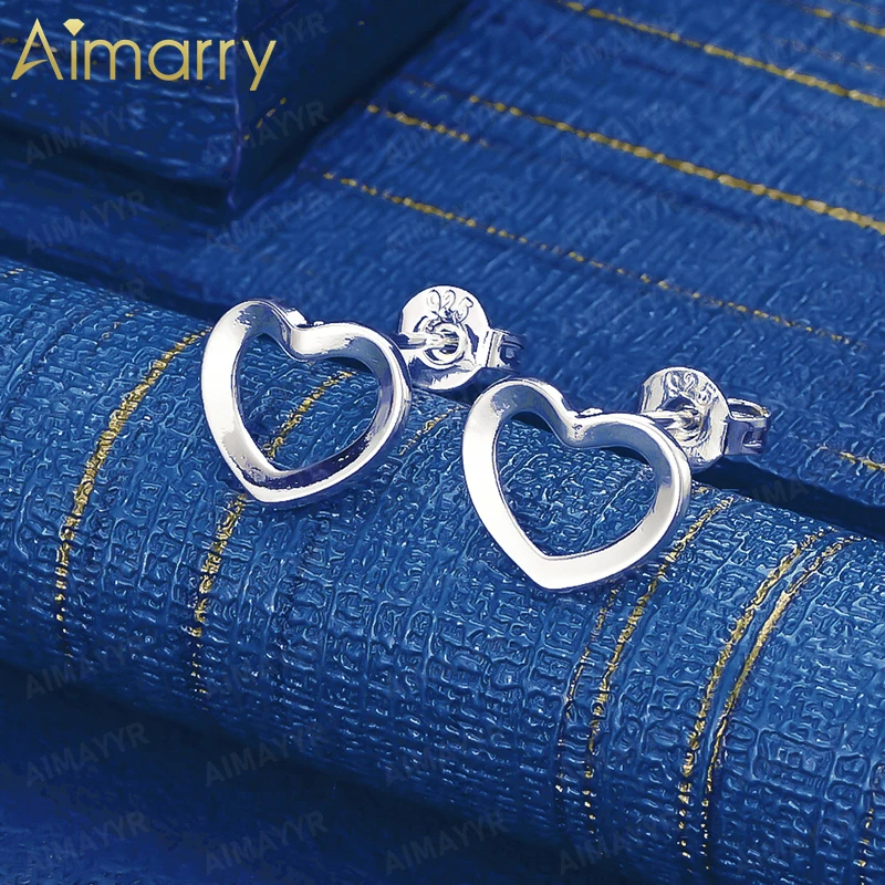 925 Sterling Silver Romantic Hollow Heart Earrings for Women's Parties Engagements Weddings High-quality Fashion Jewelry