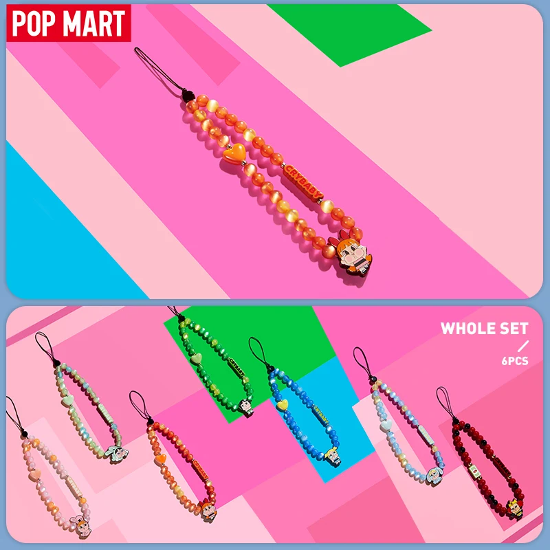 POP MART CRYBABY × Powerpuff Girls Series-Boîte ennemi à breloques pour téléphone