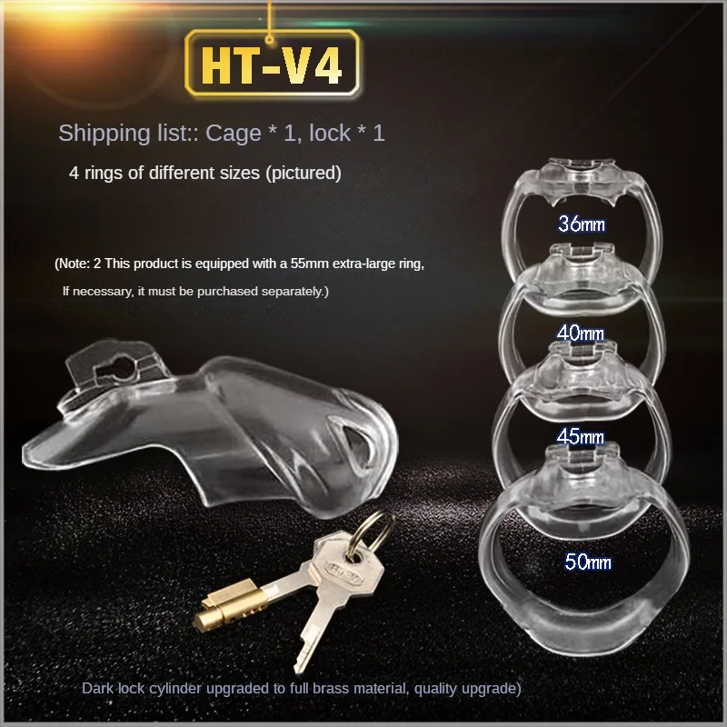 New HT-V4 Chastity Cage Device Male Cock Cage 4 Sizes Penis Ring Chastity Penis Lock Bondage Belt Fetish Sex Toys For Man Gay