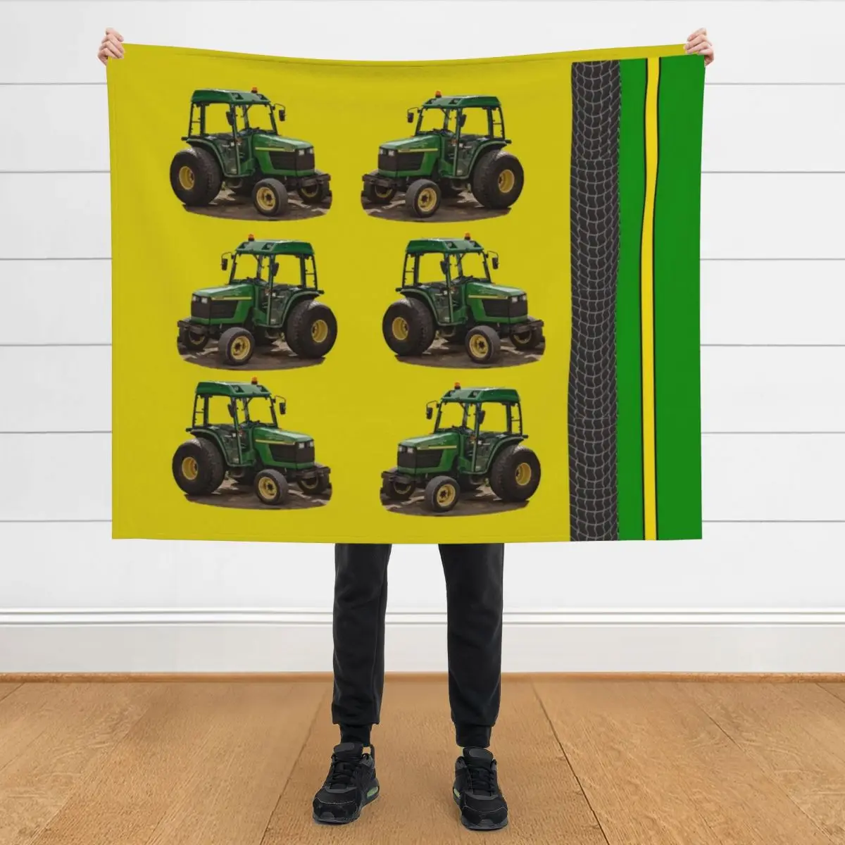 

GREEN TRACTOR Throw Blanket Decorative Sofas Cute Thermal Moving Blankets