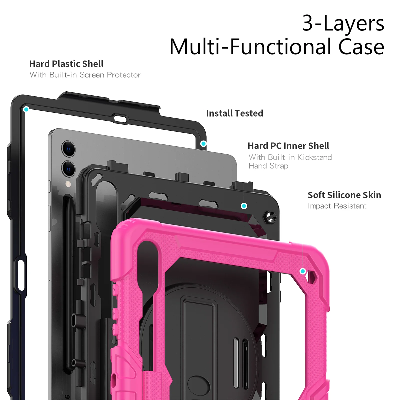 Imagem -05 - Tablet à Prova de Choque para Samsung Galaxy s9 Mais 2023 Sm-x810 X816b Guia s8 Mais S7plus S7fe X800 X806b 124 Polegadas Case