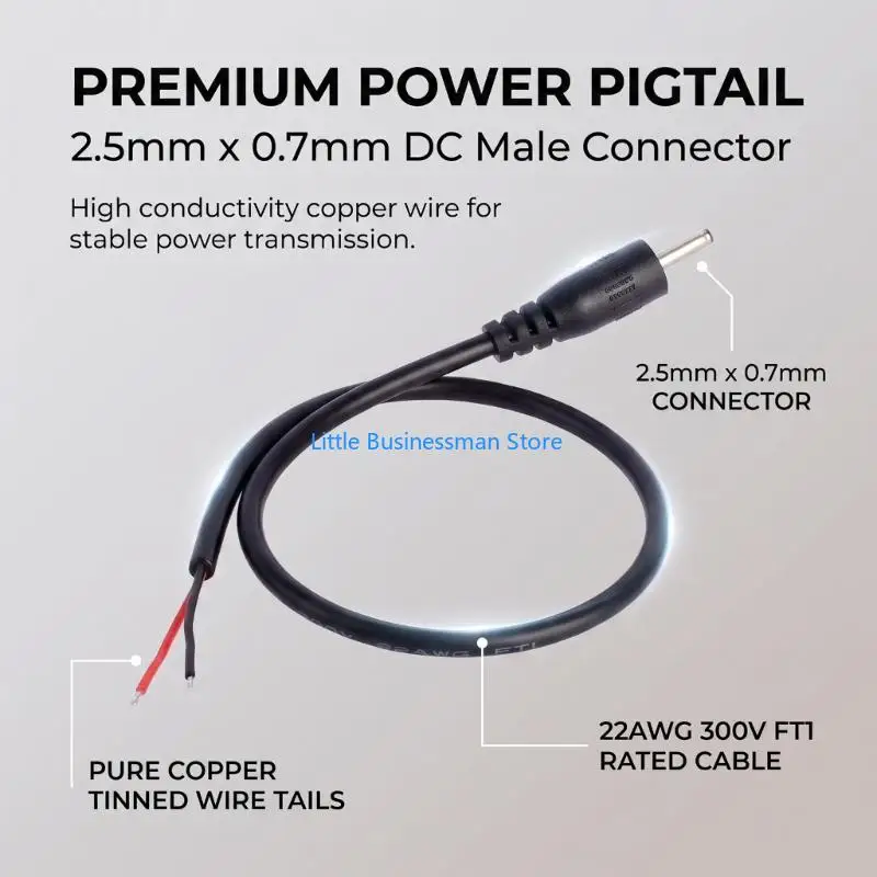 Small Device Service Cord 30 2.5x0.7mm Male Power Wire for Repairs Daily M76A