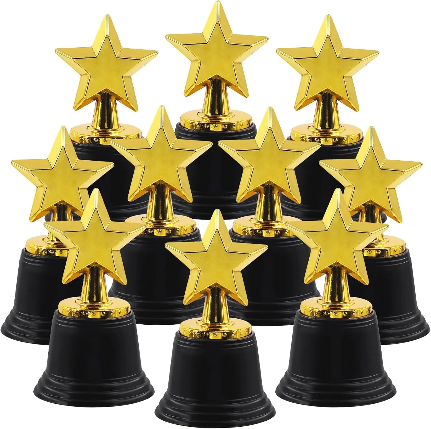 Trophées étoiles dorés de 4,5 pouces, 6/12 pièces, pour récompenses pour enfants, prix de choix, gagnants, compétitions, événements sportifs, décoration de fête