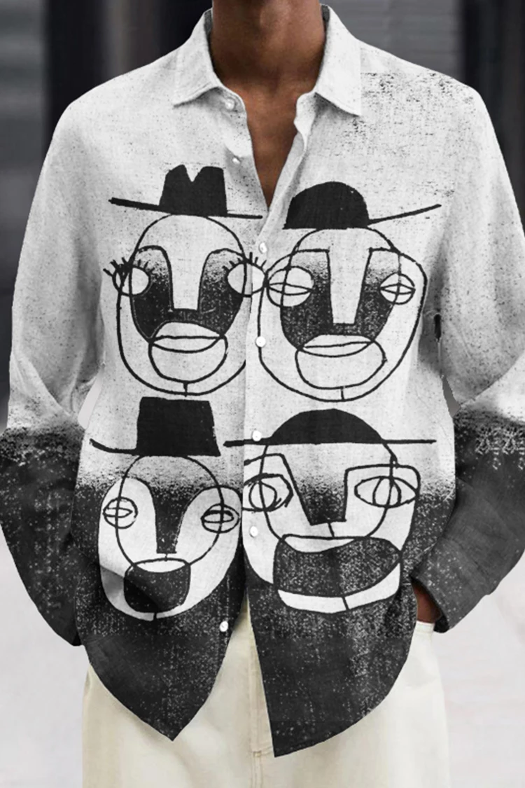 New Vintage For Men Hawaiian Shirt 3D Abstract Print Beach Holiday  Casual Long Sleeved Oversized Top Tee shirt 3XL Camisa Top