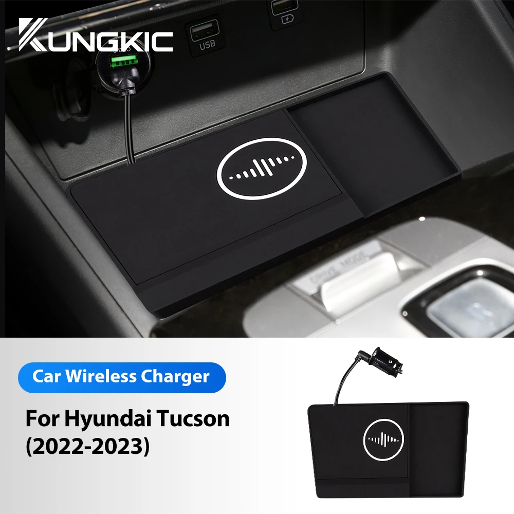 

For Hyundai Tucson 2022 2023 15W Fast Charging Car Wireless Board Phone Fast Charge Holder Accessories Decoration