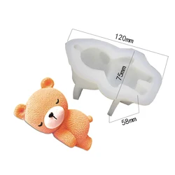 Cute 3D Sleeping Bear Mousse Cake Mold Ice Cream Silicone Molds Cupcake Topper Cake Decorate Mould DIY Baking Accessories