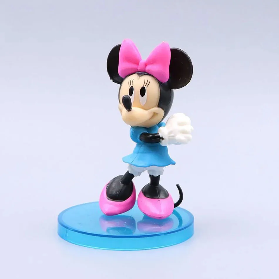 6pcs/set  Figures Mickey Mouse Minnie Mouse Birthday Party Cake Decoration PVC Anime Figures Kids Toys