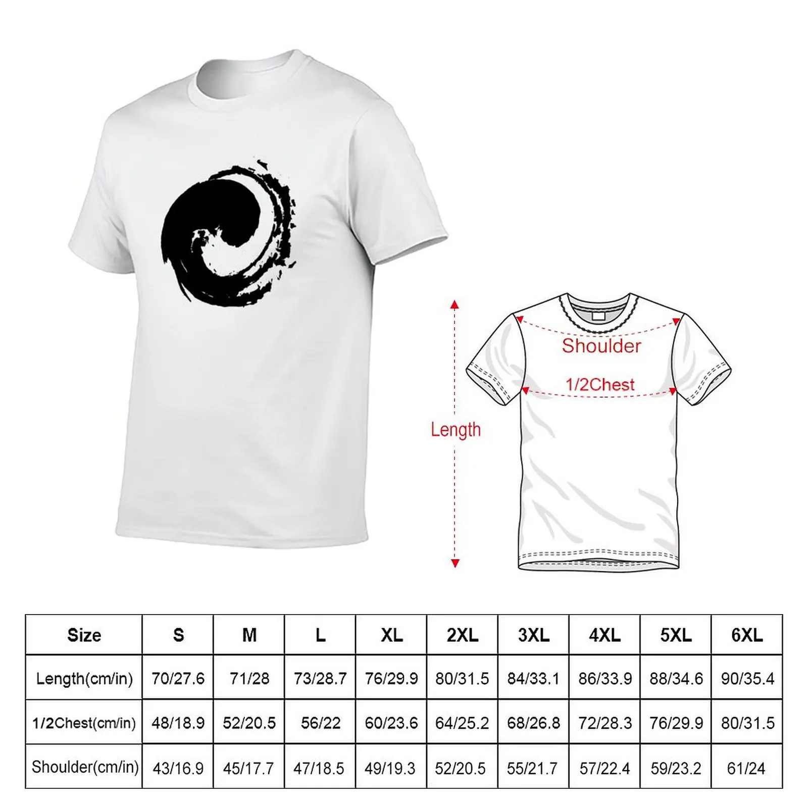 Yin and Yang symbol as Japanese calligraphy T-Shirt Festival Short Sleeve T-Shirt