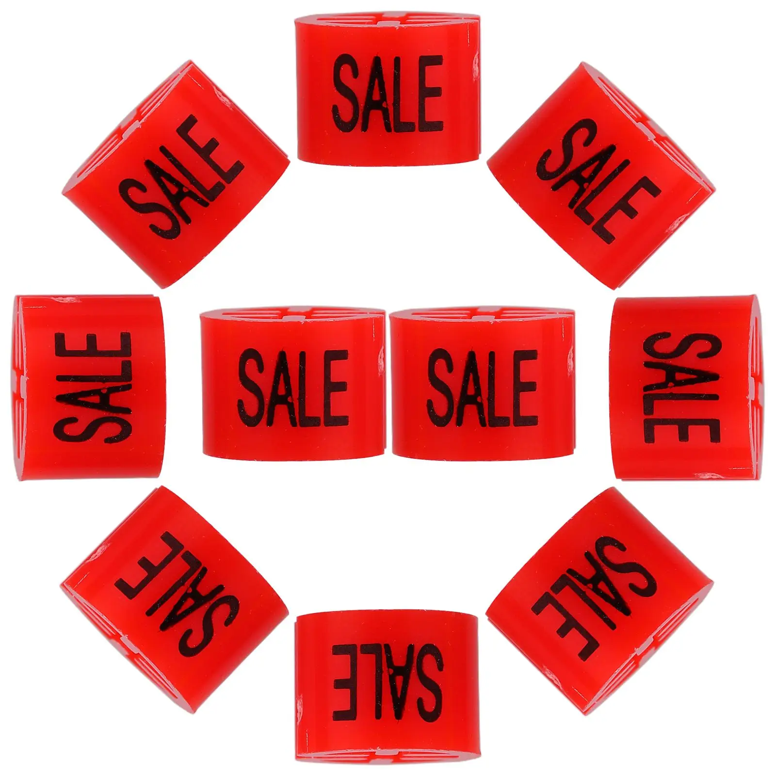 

100pcs Size Ring Buckle Red Clothing Hanger Sale Marker Tags Plastic Garment Sort Assortment Kit Storage