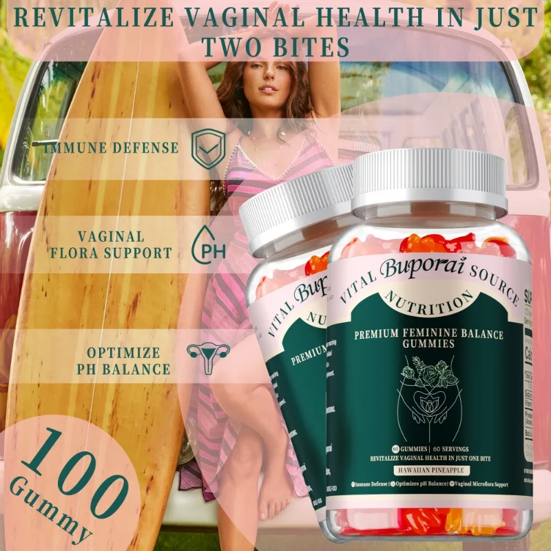 علكات التوازن الأنثوي الممتاز - تنظيم التوازن الفسيولوجي، وتعزيز الهضم، وتعزيز المناعة - 60 قطعة